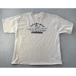 Vintage Harrys Salty Nuts T Shirt XL Taste My Nuts Double Sided